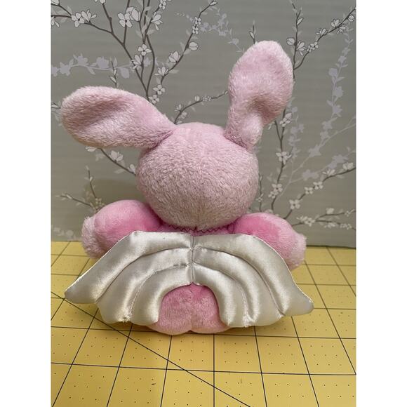 Carter's Child of Mine Pink Little Angel Rabbit with Wings Rattle Lovey Plush - Picture 3 of 7
